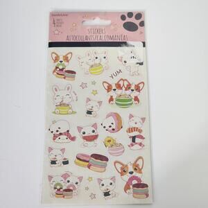 Adorable Animal Sticker Sheet with Yummy Treats - Cute Overload!